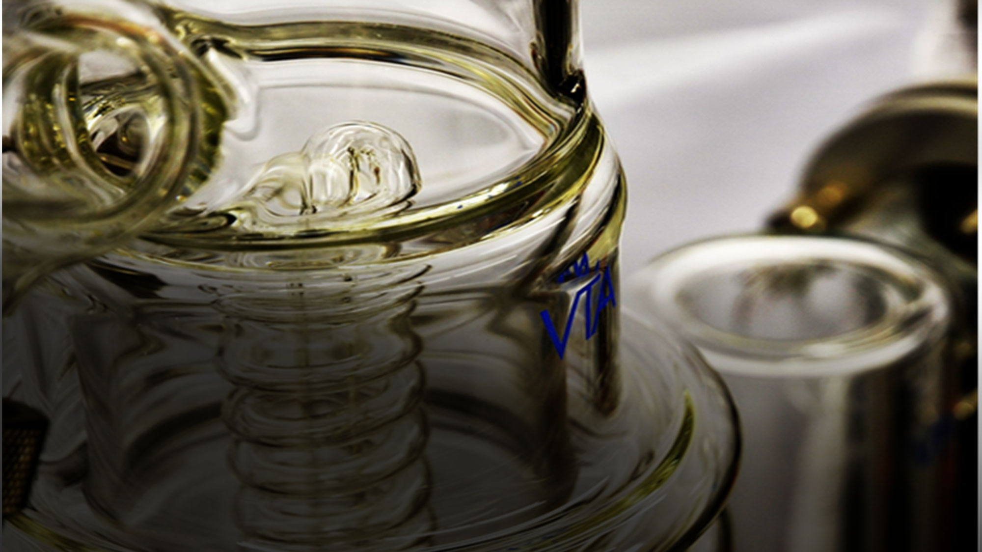 Detailaufnahme eines Glasverdampfers integriert in einer Laboranlage